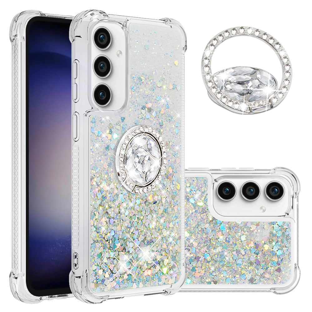 YB Quicksand Series-7 For Samsung Galaxy S23 FE Kickstand TPU Case Floating Bling Glitter Phone Cover YB Quicksand Series-7 For Samsung Galaxy S23 FE Kickstand TPU Case Floating Bling Glitter Phone Cover
